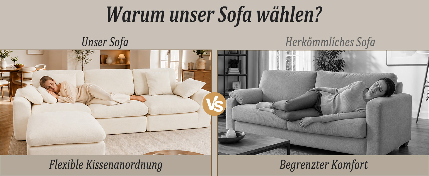 Flexible Nutzung des modularen Sofas