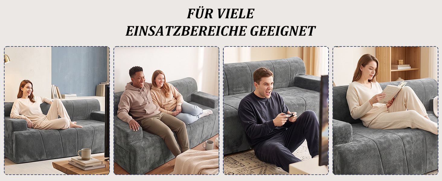 3-Sitzer Sofa für verschiedene Nutzungssituationen