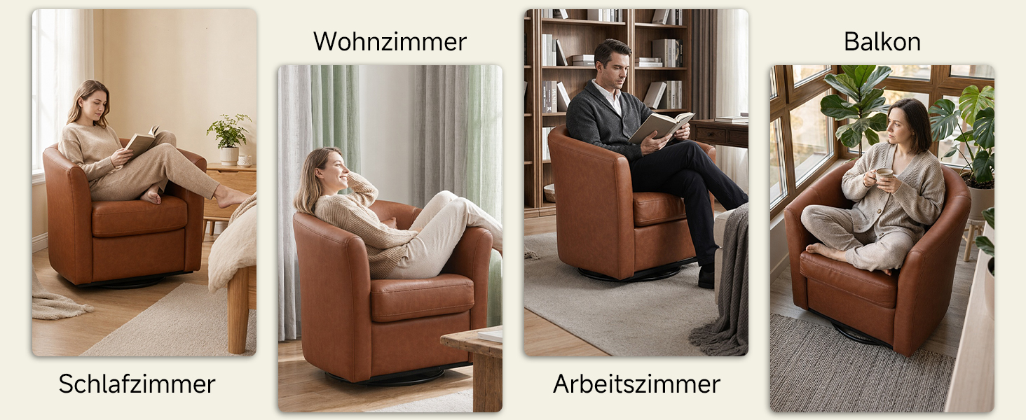 Drehsessel für Wohnzimmer, Schlafzimmer, Arbeitszimmer und weitere Räume